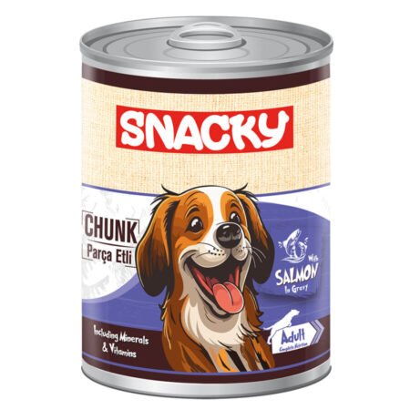 Snacky Az Tahıllı 400 gr Chunk/Konserve Somonlu Yetiş.Köpek